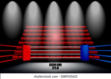 Boxing Ring With Spotlights Vector Design Eps.10