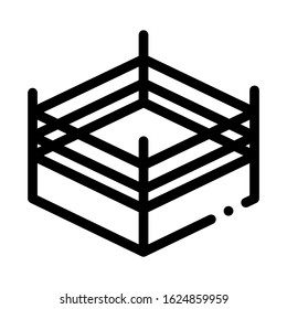 Boxing Ring Top View Icon Vector. Outline Boxing Ring Top View Sign. Isolated Contour Symbol Illustration