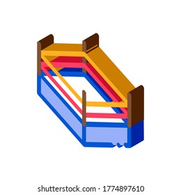 Boxing Ring Top View Icon Vector. Isometric Boxing Ring Top View sign. color isolated symbol illustration