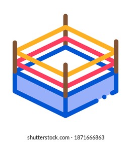 Vector de iconos de la vista superior del anillo de boxeo. Signo de vista superior del anillo de boxeo de esquema. Ilustración de símbolo de contorno aislado