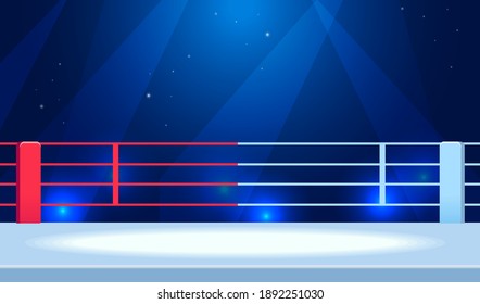 Boxing ring, vector background. An empty sport wrestling area. A place for matches, competitions.