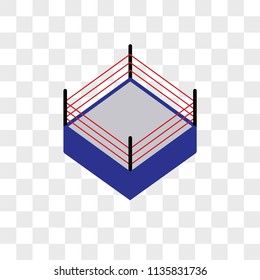 Boxing ring vector icon on transparent background, Boxing ring icon