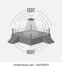 Boxing Ring vector Logo. Sport vintage Design Element, Badge, Label for Fight Club