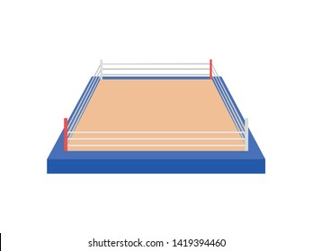 Boxing Ring. View From Above. Vector Illustration On White Background.