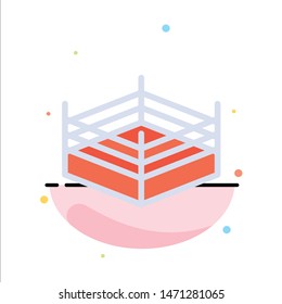 Boxing, Ring, Wrestling Abstract Flat Color Icon Template. Vector Icon Template background