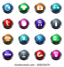 Boxing Round Glossy Web Icon Set