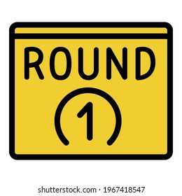 Boxing round icon. Outline Boxing round vector icon for web design isolated on white background