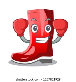 Boxing rubber boots in a agricultural cartoon