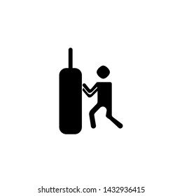 Boxing sandbag icon. Puncing sign