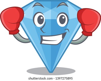 Boxing sapphire gems isolated in the character