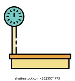 Boxing scales icon. Outline boxing scales vector icon color flat isolated
