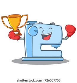 Boxing sewing machine emoticon character