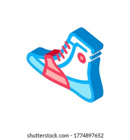 Boxing Shoes Sneakers Icon Vector. Isometric Boxing Shoes Sneakers sign. color isolated symbol illustration