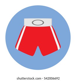 Boxing short icon in flat style isolated on blue background. stock vector illustration