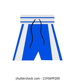 Boxing shorts. Blue boxing shorts. Sport. Vector illustration. EPS 10.