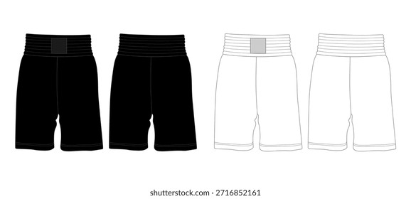 Versiones cortas de boxeo Mockup Plantilla Vector