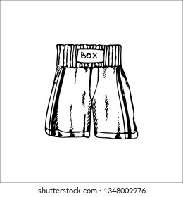boxing shorts vector sketch