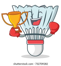 Boxing shuttlecock character cartoon vector art illustration