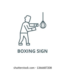 Boxing sign line icon, vector. Boxing sign outline sign, concept symbol, flat illustration