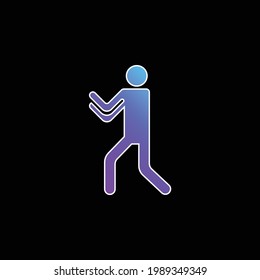 Boxing Silhouette blue gradient vector icon