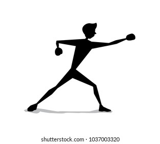 boxing silhouette cartoon movement illustration design.silhouette cartoon style design.designed for web and print