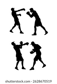 Boxing Silhouette Clip Art Collection