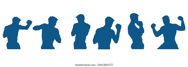Boxing silhouette, Double Boxing set box icon, Boxing illustration, silhouette, set icon, silhouette, Boxer dogs icon . EPS 10