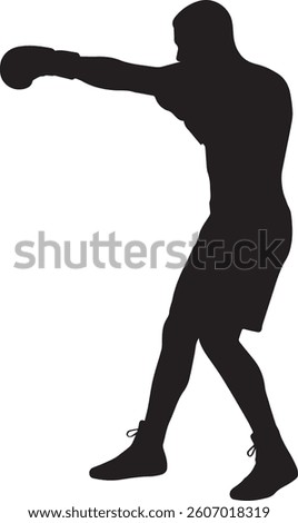 Boxing Silhouette Icon: Capturing the Art of Fighting in Minimalist Design