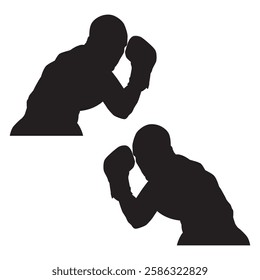 Boxing Silhouette, Boxing illustration, Boxing icon Silhouette, Boxing Silhouette illustration