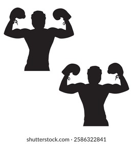 Boxing Silhouette, Boxing illustration, Boxing icon Silhouette, Boxing Silhouette illustration
