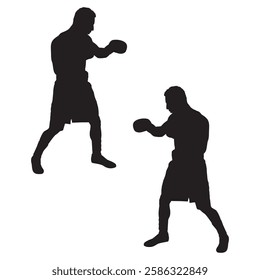 Boxing Silhouette, Boxing illustration, Boxing icon Silhouette, Boxing Silhouette illustration