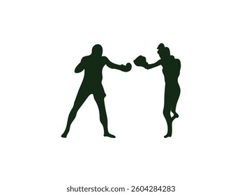 boxing silhouette vector. Boxing silhouette vector for sports illustrations, athlete graphics, and fitness designs