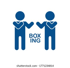 Boxing simple vector icon isolated on white, sport martial arts, conflict fight.