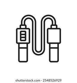 Boxing Skipping Rope Outline Icon Vector Illustration