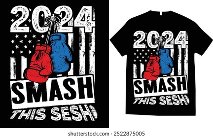 Boxe esmagar este design de camisa de malha