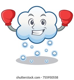 Boxing snow cloud character cartoon