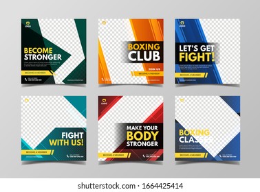 Boxing Social Media Banner Template For Digital Marketing, Sport Web Banner, And Flyer