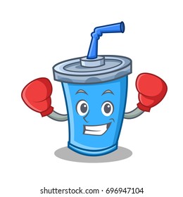 Boxing soda drink character cartoon