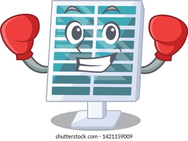 Boxing solar penels isolated in the cartoon