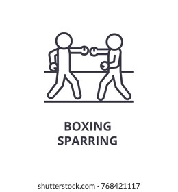boxing sparring line icon, outline sign, linear symbol, vector, flat illustration