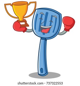 Boxing spatula character cartoon style