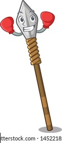 Boxing spear isolated with in the cartoon
