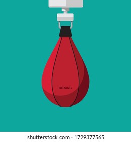 Boxing speed bag,boxing punching bag vector flat design.