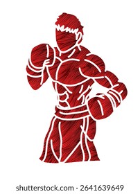 Boxing Sport Boxer Ultimate Fighter Cartoon Graphic Vector