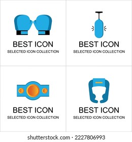 boxing sport equipment icon set can be used for digital and printable