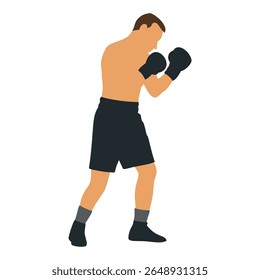 Boxing sport flat illustration. Vector image