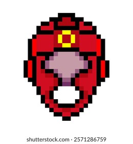 Boxing sport helmet in pixel art style