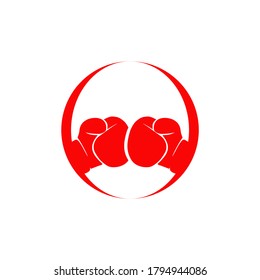 Boxing sport logo design vector template