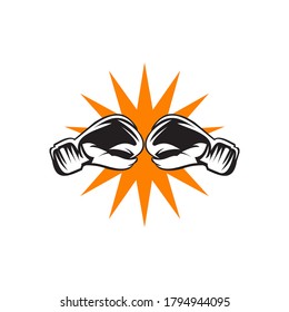Boxing sport logo design vector template