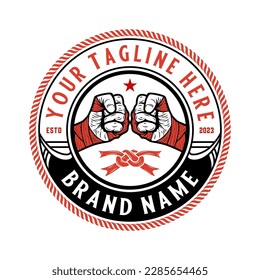 boxing sport logo. with vintage style ornaments. perfect for boxing sport